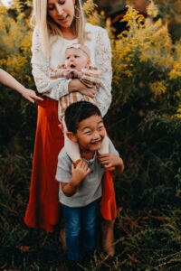 Big brother and little sister family photo session